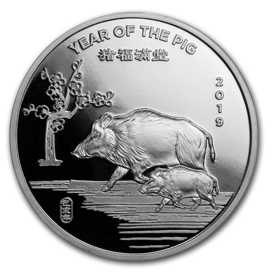 1 oz Silver Round - APMEX (2019 Year of the Pig) 1 oz Silver Round - APMEX (2019 Year of the Pig)